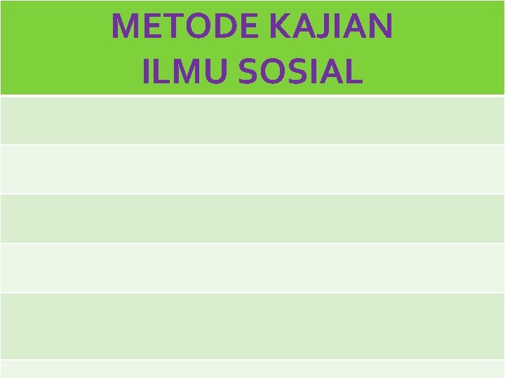 METODE KAJIAN ILMU SOSIAL 