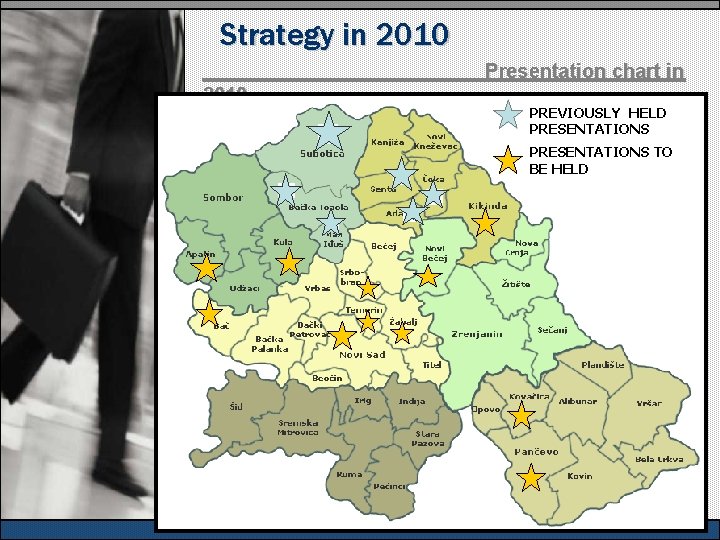 Strategy in 2010 Presentation chart in 2010. PREVIOUSLY HELD PRESENTATIONS TO BE HELD 