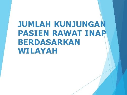 JUMLAH KUNJUNGAN PASIEN RAWAT INAP BERDASARKAN WILAYAH 