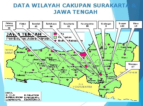 DATA WILAYAH CAKUPAN SURAKARTA & JAWA TENGAH Jateng Lainnya 59 Klaten 7 Boyolali 65
