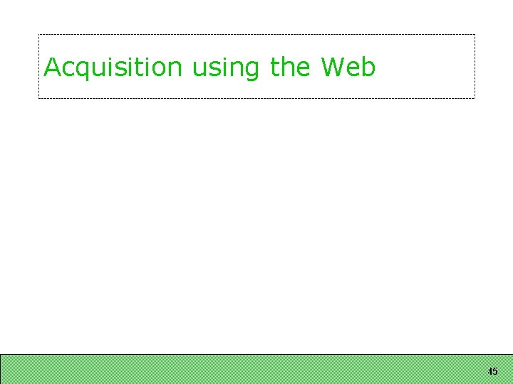 Acquisition using the Web 45 