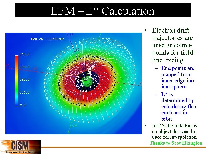 LFM – L* Calculation • Electron drift trajectories are used as source points for