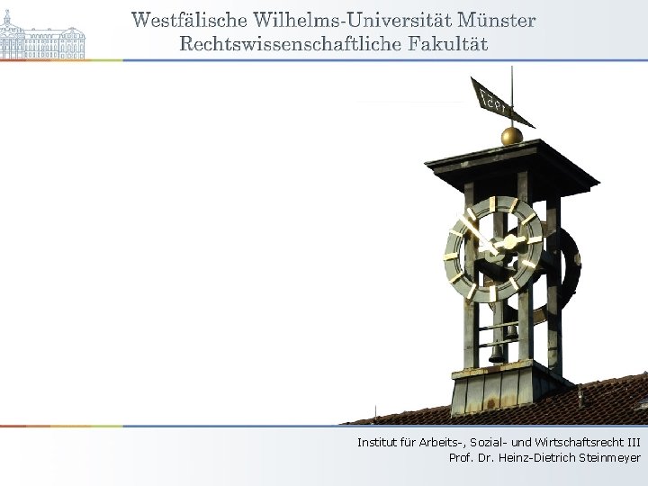 Institut für Arbeits-, Sozial- und Wirtschaftsrecht III Prof. Dr. Heinz-Dietrich Steinmeyer 