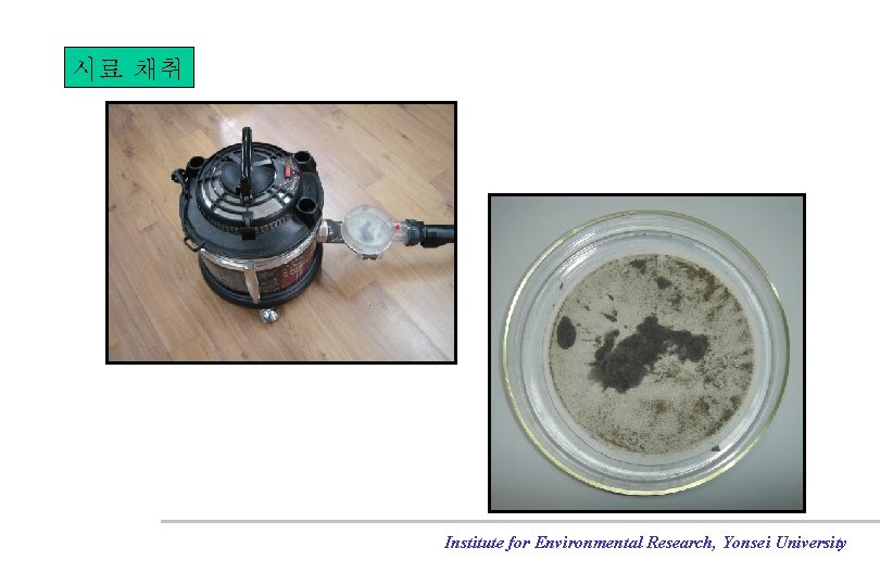 시료 채취 Institute for Environmental Research, Yonsei University 