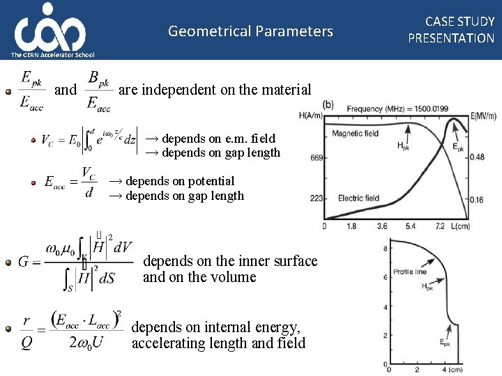 Geometrical Parameters The CERN Accelerator School and are independent on the material → depends