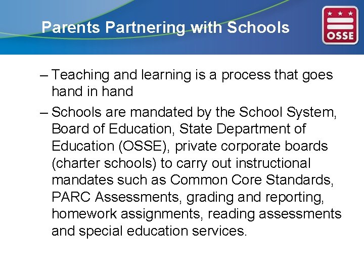 Parents Partnering with Schools – Teaching and learning is a process that goes hand