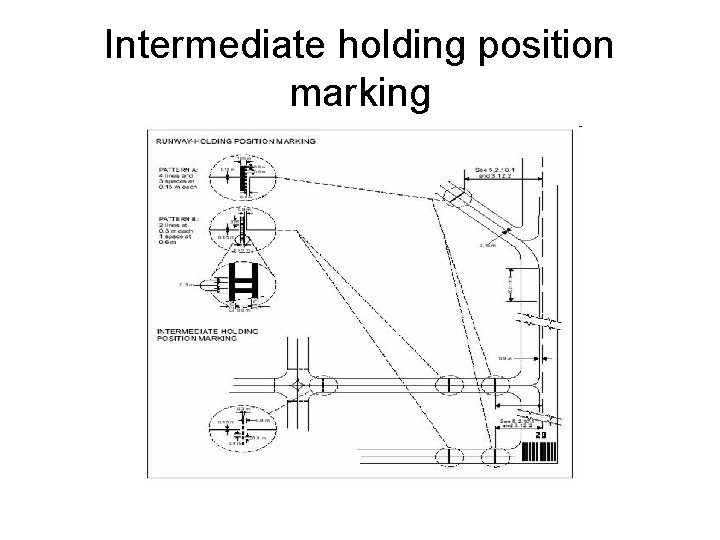 Intermediate holding position marking 