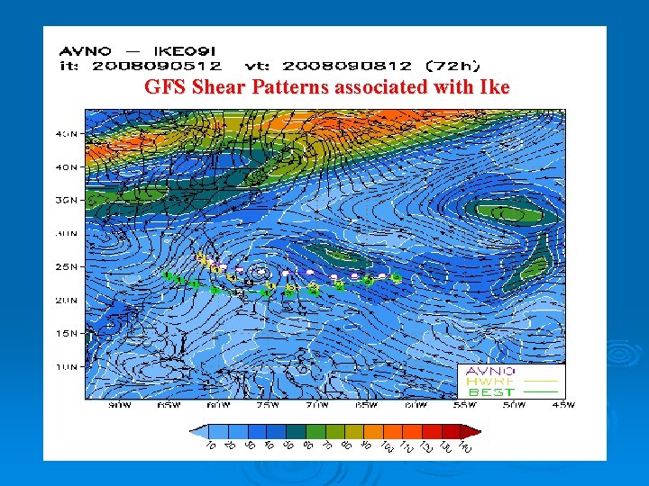 GFS Shear Patterns associated with Ike Nest Grid Parent Grid HWRF Shear Patterns associated