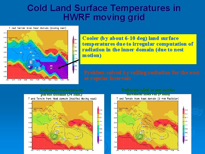 Cold Land Surface Temperatures in HWRF moving grid Cooler (by about 6 -10 deg)