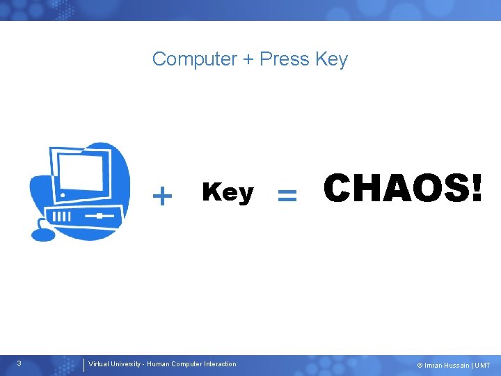 Computer + Press Key + 3 Key Virtual University - Human Computer Interaction =