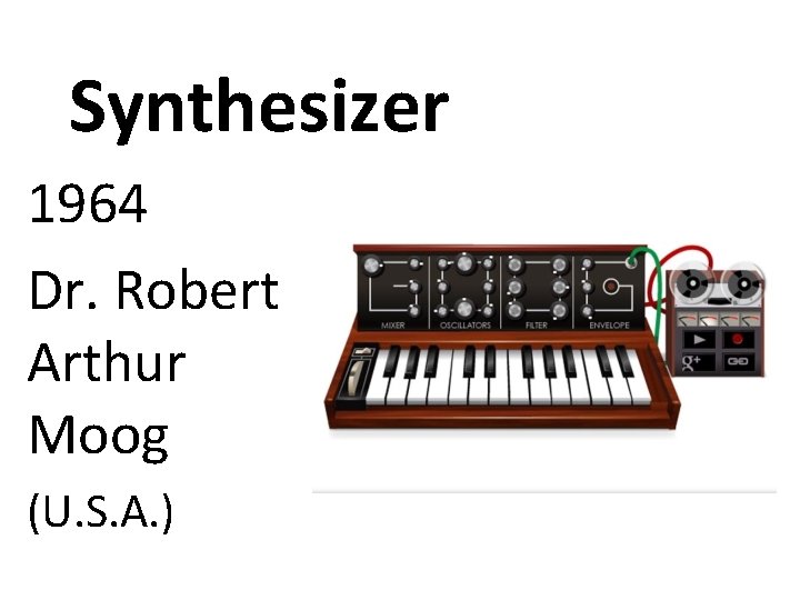 Synthesizer 1964 Dr. Robert Arthur Moog (U. S. A. ) 