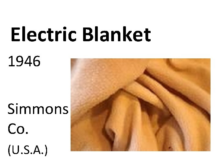 Electric Blanket 1946 Simmons Co. (U. S. A. ) 