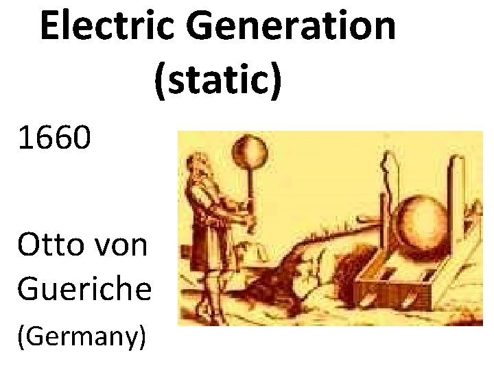 Electric Generation (static) 1660 Otto von Gueriche (Germany) 