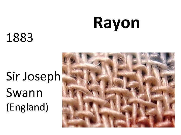 1883 Sir Joseph Swann (England) Rayon 