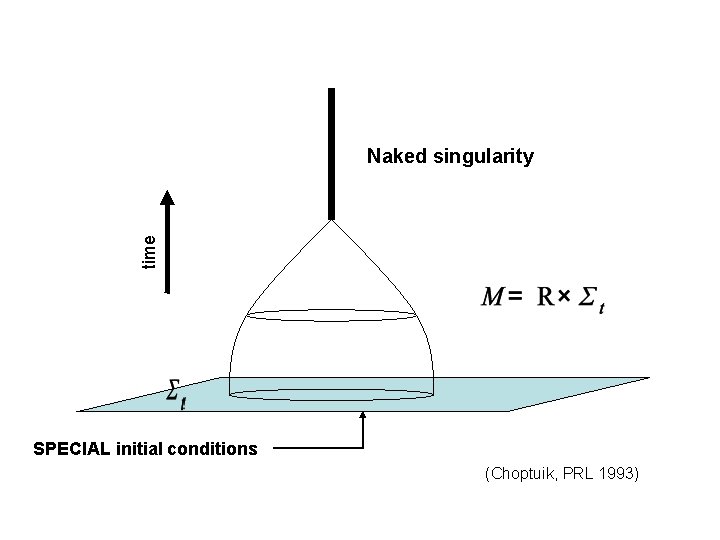 time Naked singularity SPECIAL initial conditions (Choptuik, PRL 1993) 