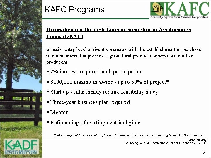 KAFC Programs Diversification through Entrepreneurship in Agribusiness Loans (DEAL) to assist entry level agri-entrepreneurs