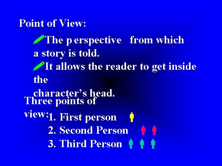 Point of View: The p erspective from which a story is told. It allows Point of View: The p erspective from which a story is told. It allows
