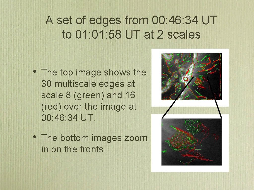 A set of edges from 00: 46: 34 UT to 01: 58 UT at A set of edges from 00: 46: 34 UT to 01: 58 UT at