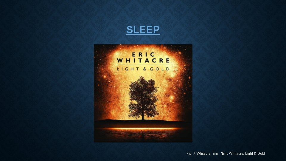 SLEEP Fig. 4 Whitacre, Eric. "Eric Whitacre: Light & Gold 