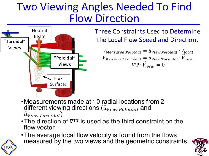 Two Viewing Angles Needed To Find Flow Direction Three Constraints Used to Determine the