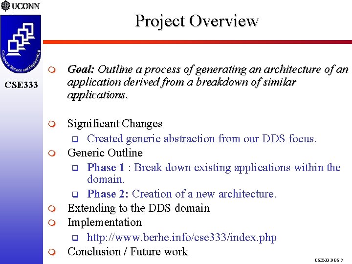 Project Overview Goal: Outline a process of generating an architecture of an application derived