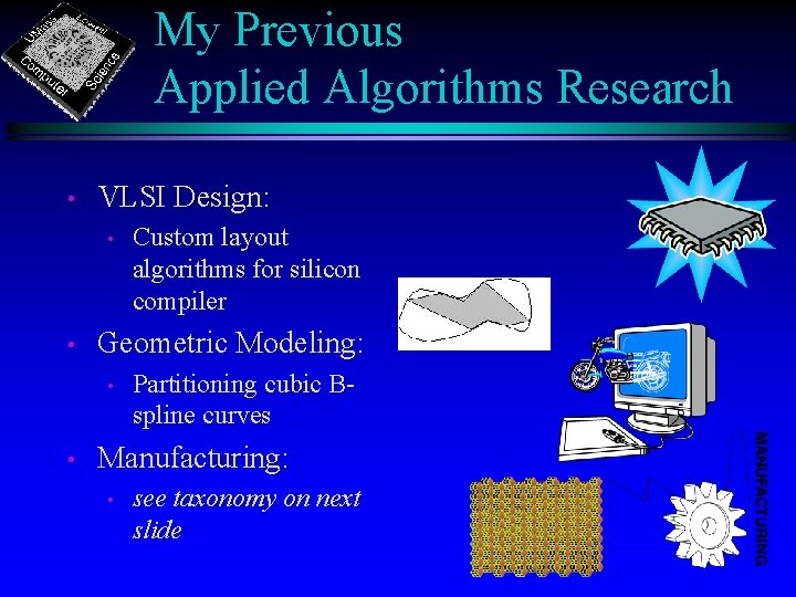 My Previous Applied Algorithms Research • VLSI Design: • • Geometric Modeling: • •