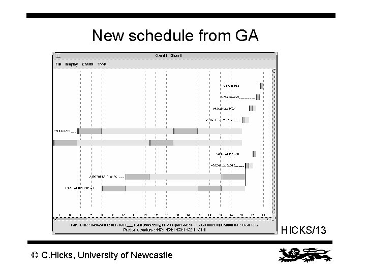 New schedule from GA HICKS/13 © C. Hicks, University of Newcastle 