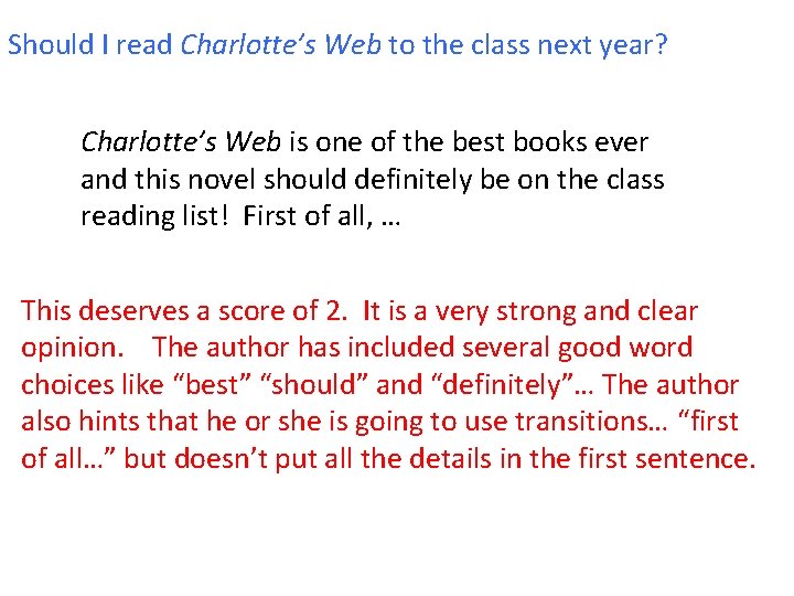 Should I read Charlotte’s Web to the class next year? Charlotte’s Web is one