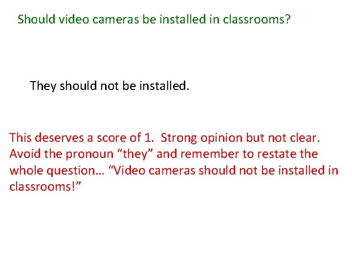 Should video cameras be installed in classrooms? They should not be installed. This deserves