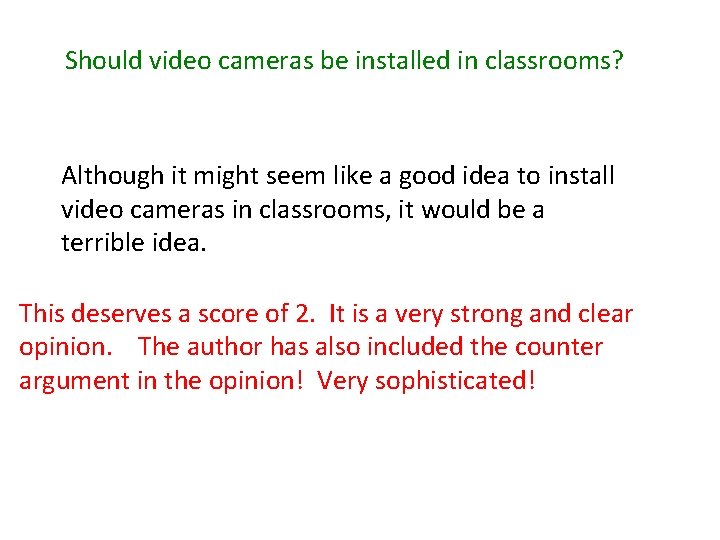Should video cameras be installed in classrooms? Although it might seem like a good