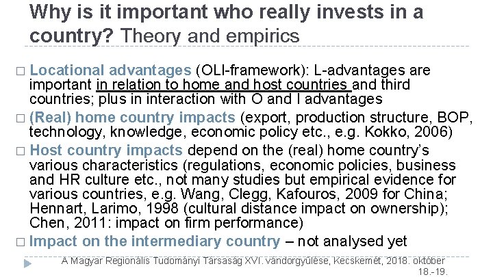 Why is it important who really invests in a country? Theory and empirics � Why is it important who really invests in a country? Theory and empirics �
