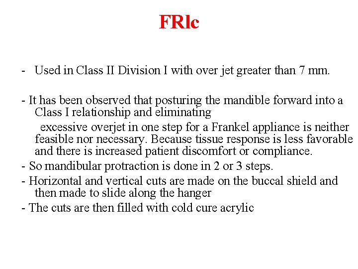 FRlc - Used in Class II Division I with over jet greater than 7