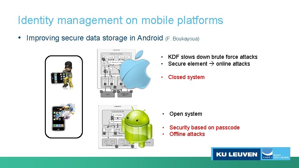 Identity management on mobile platforms • Improving secure data storage in Android (F. Boukayoua)