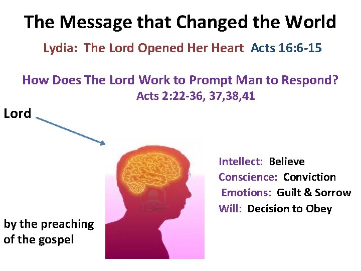 The Message that Changed the World Lydia: The Lord Opened Her Heart Acts 16: