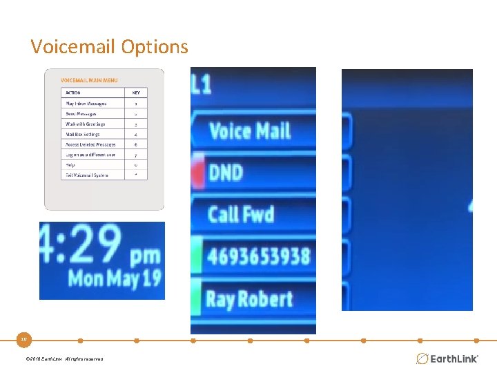 Voicemail Options 10 © 2016 Earth. Link. All rights reserved. 