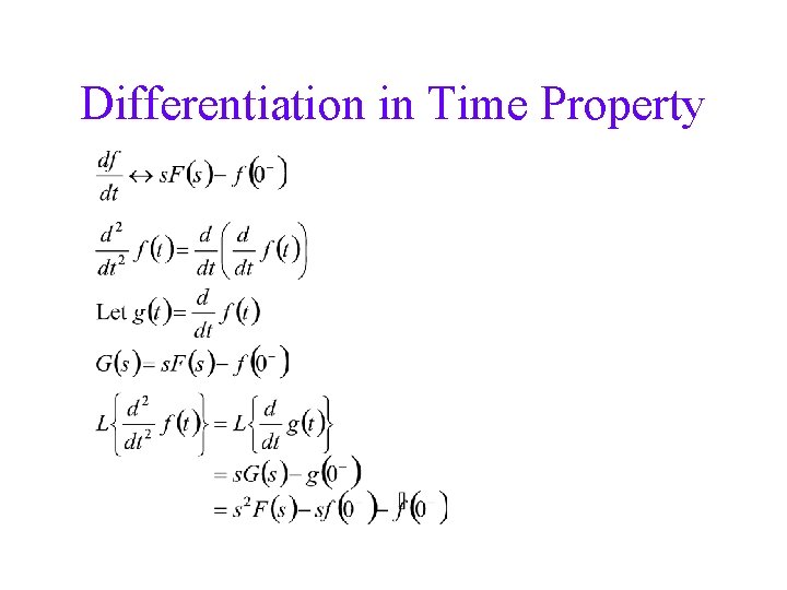 Differentiation in Time Property 