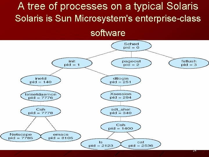 A tree of processes on a typical Solaris is Sun Microsystem's enterprise-class software 24