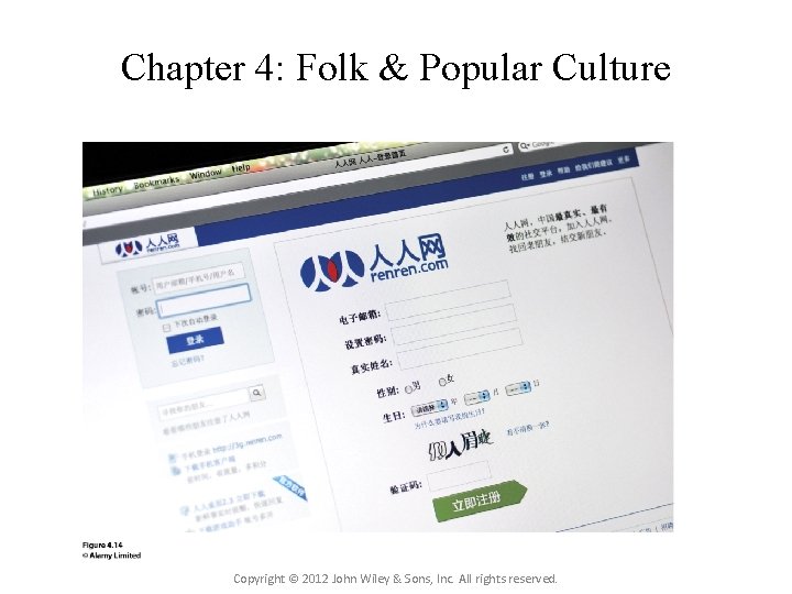 Chapter 4: Folk & Popular Culture Copyright © 2012 John Wiley & Sons, Inc.