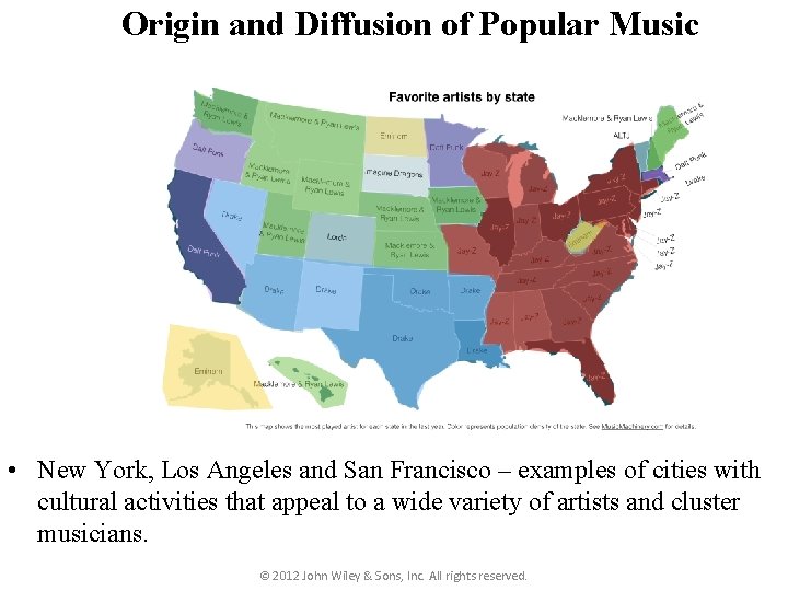 Origin and Diffusion of Popular Music • New York, Los Angeles and San Francisco