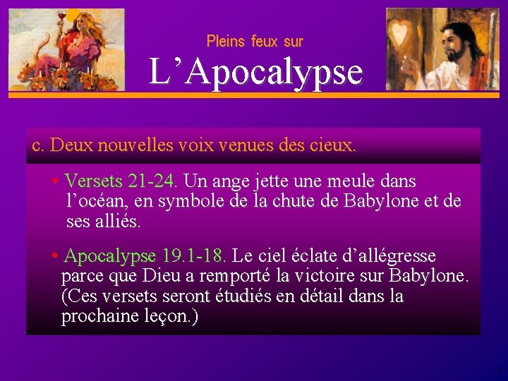 Pleins feux sur D anie l L’Apocalypse c. Deux nouvelles voix venues des cieux.