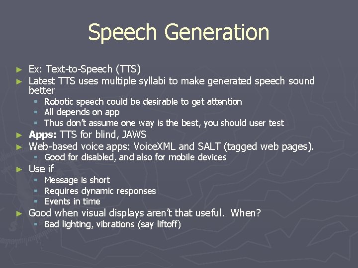 Speech Generation ► ► Ex: Text-to-Speech (TTS) Latest TTS uses multiple syllabi to make