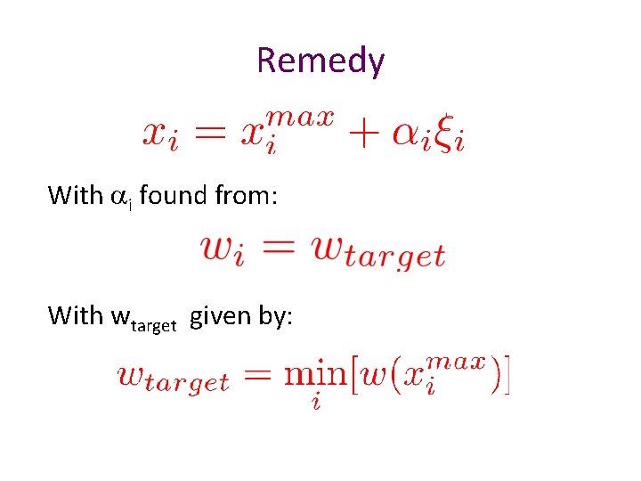 Remedy With ai found from: With wtarget given by: 