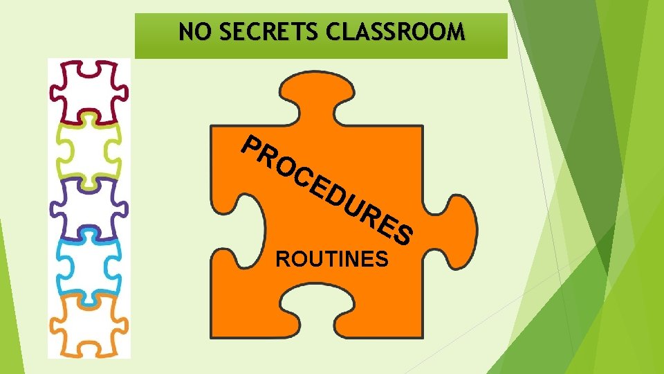NO SECRETS CLASSROOM PR OC ED UR ES ROUTINES 
