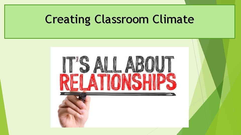 Creating Classroom Climate 