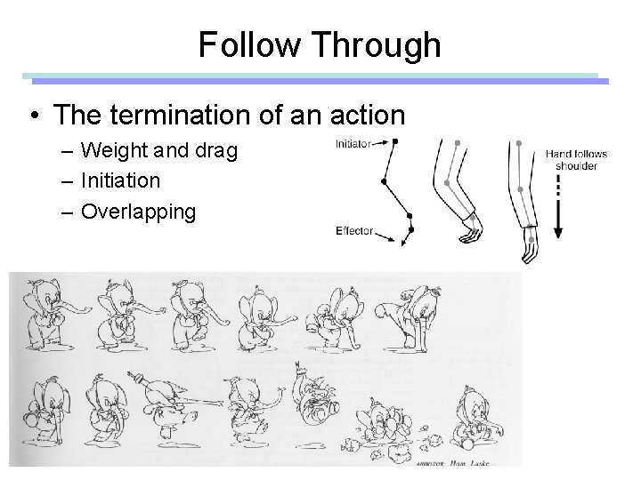 Follow Through • The termination of an action – Weight and drag – Initiation