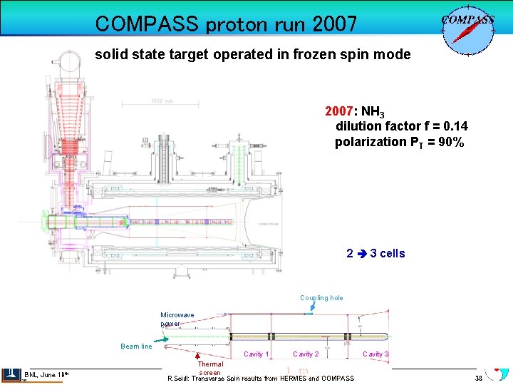 COMPASS proton run 2007 solid state target operated in frozen spin mode 2007: NH