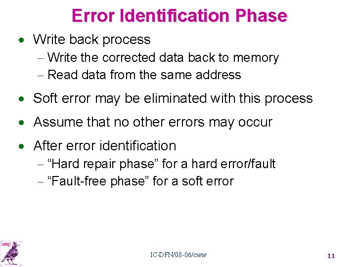 Error Identification Phase · Write back process - Write the corrected data back to