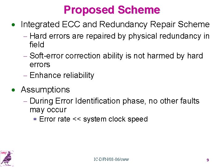Proposed Scheme · Integrated ECC and Redundancy Repair Scheme - Hard errors are repaired