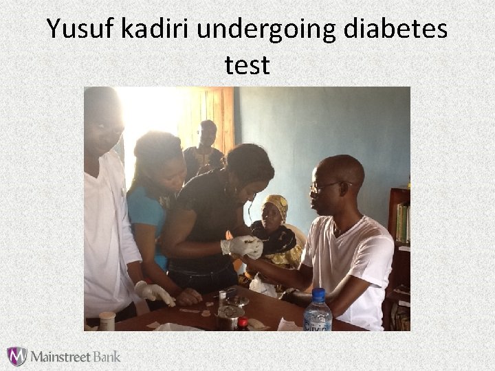 Yusuf kadiri undergoing diabetes test 