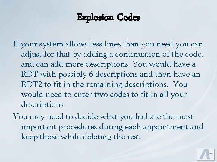 Explosion Codes If your system allows less lines than you need you can adjust